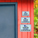 Classic Framed Plus Please Ask For Key To Use Restroom Wall or Door Sign | Friendly Public Bathroom Signage