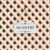 No Entry 5" x 10" Hanging Wall or Door Sign | Rustic Twine | Stylish Business or Office Signage