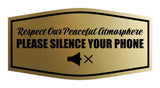 Signs ByLITA Fancy Respect Our Peaceful Atmosphere: Please Silence Your Phone Easy Installation | Durable Construction | Barbers | Grooming and Styling | Hair Wall or Door Sign