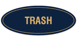 Signs ByLITA Oval Trash Sign - Laser-Engraved Lettering | Durable ABS Plastic | Vibrant Colors | Powerful Foam Tape