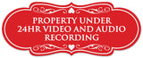 Signs ByLITA Designer Property Under 24hr Audio and Video Recording Sign - Easy Installation | Durable Wall or Door Sign