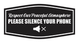 Signs ByLITA Fancy Respect Our Peaceful Atmosphere: Please Silence Your Phone Easy Installation | Durable Construction | Barbers | Grooming and Styling | Hair Wall or Door Sign