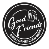 Signs ByLITA Circle Good Friends, Great Games, Cold Drinks ABS Plastic | Laser Engraved | Easy Installation | Elegant Design Wall or Door Sign