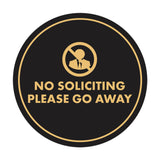 Circle No Soliciting Please Go Away Wall or Door Sign