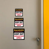 Square Plus Danger Keep Out Disaster Are Wall or Door Sign | Easy Installation | Funny Home Decor for Garage Bar Workshops