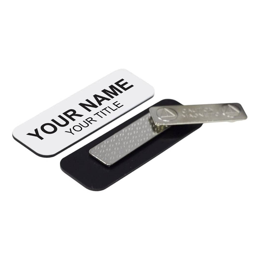 Name Tag/Badge Blanks - 1000 Pack - 1" X 3", Round Corners, Magnetic Backing