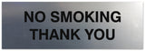 Signs ByLITA Basic No Smoking Thank You Sign - Laser-Engraved Lettering | Durable ABS Plastic | Vibrant Colors | Powerful Foam Tape