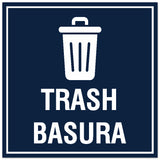 Signs ByLITA Square Trash Basura Sign - Easy Installation | Durable Material