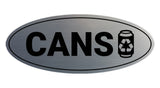 Signs ByLITA Oval Cans Sign - Laser-Engraved Lettering | Durable ABS Plastic | Vibrant Colors | Powerful Foam Tape