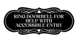 Signs ByLITA Designer Ring Doorbell for Help with Accessible Entry Wall or Door Sign