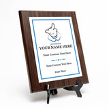 Middle Finger Novelty Funny Customizable Award Plaque | Funny Parody Achievement Personalizable Plaques
