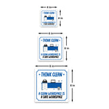 Square Plus Think Clean A Clean Workspace is a Safe Workspace Door or Wall Sign | Workplace Cleaning Signage