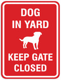 Signs ByLITA Portrait Round Dog in yard keep gate closed Sign - Laser-Engraved Lettering | Durable ABS Plastic | Vibrant Colors | Powerful Foam Tape
