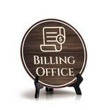 Billing Office Circle Table Sign with Acrylic Stand (5x5")