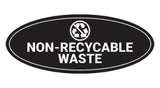 Signs ByLITA Oval Non-recyclable waste Sign - Laser-Engraved Lettering | Durable ABS Plastic | Vibrant Colors | Powerful Foam Tape