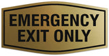 Signs ByLITA Fancy Emergency exit only Sign - Laser-Engraved Lettering | Durable ABS Plastic | Vibrant Colors | Powerful Foam Tape Wall or Door Sign