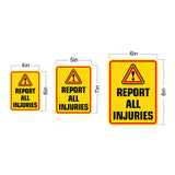 Portrait Round Plus Report All Injuries Wall or Door Sign | Funny Naughty Décor