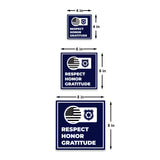 Square Plus Respect Honor Gratitude Wall or Door Sign | Police First Responders Appreciation Signage