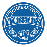 Signs ByLITA Circle Cheers to Sports and Beers ABS Plastic | Laser Engraved | Easy Installation | Elegant Design Wall or Door Sign