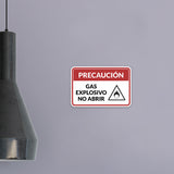 Classic Framed Plus Precaución Gas Explosivo - No Abrir Door or Wall Sign | Business Warning Signage
