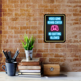 Portrait Round Plus Video Game Rehab Center: No Quitting Allowed Wall or Door Sign | Easy Installation | Gaming | Home Decor