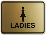 Signs ByLITA Classic Framed Ladies Figurine Restroom Sign - Easy Installation | Durable Material