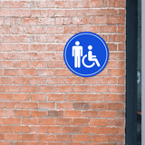 Circle Plus Male Restroom Wall or Door Sign | Easy Installation | Health & Safety Signage