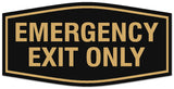 Signs ByLITA Fancy Emergency exit only Sign - Laser-Engraved Lettering | Durable ABS Plastic | Vibrant Colors | Powerful Foam Tape Wall or Door Sign