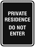 Signs ByLITA Portrait Round Private residence do not enter Sign - Laser-Engraved Lettering | Durable ABS Plastic | Vibrant Colors | Powerful Foam Tape