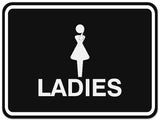 Signs ByLITA Classic Framed Ladies Figurine Restroom Sign - Easy Installation | Durable Material