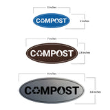 Signs ByLITA Oval Compost Sign - Laser-Engraved Lettering | Durable ABS Plastic | Vibrant Colors | Powerful Foam Tape