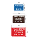 Signs ByLITA Classic Framed Please Switch The Geyser Off When Not In Use Door or Wall Sign | Eco-Friendly Home Signs