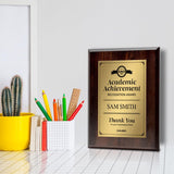 Signs ByLITA Customizable Academic Achievement Award Wooden Plaque Award with Easel Stand, Engraved Gift for winners of awards, certificates and achievements…