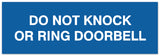 Signs ByLITA Basic Do not knock or ring doorbell Sign - Laser-Engraved Lettering | Durable ABS Plastic | Vibrant Colors | Powerful Foam Tape