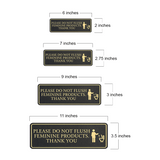 Standard Plus Please Do Not Flush Feminine Products. Thank you Wall or Door Sign | Restroom Etiquette Signage