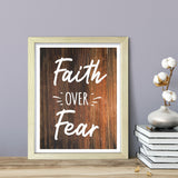 Designs ByLITA Faith Over Fear, Wall Print Art | Religious Home Decor (Unframed or Framed)
