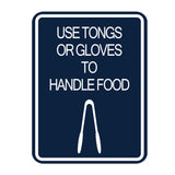 Signs ByLITA Portrait Round Use Tongs or Gloves To Handle Food Door or Wall Sign Durable ABS Plastic | Laser Engraved | Easy Installation | Kitchen | Hygiene