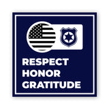 Square Plus Respect Honor Gratitude Wall or Door Sign | Police First Responders Appreciation Signage