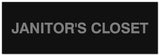 Signs ByLITA Basic Janitor's Closet Sign - Laser-Engraved Lettering | Durable ABS Plastic | Vibrant Colors | Powerful Foam Tape