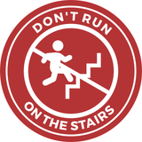 Circle Plus Don't Run On The Stairs Wall or Door Sign | Safety Signs For Toddlers Daycare