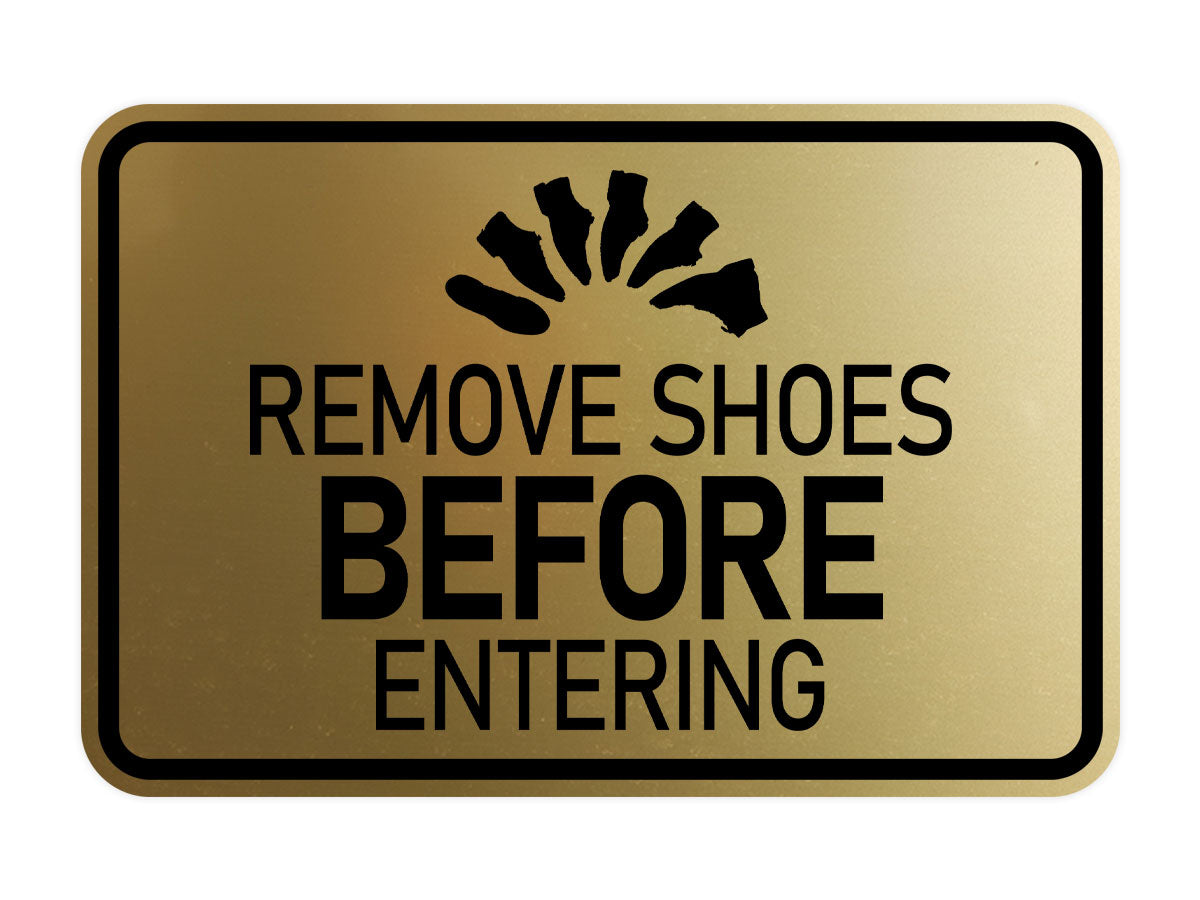 Signs ByLITA Classic Framed Remove Shoes Before Entering Wall or Door Sign