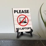Remote Working Etiquette Sign|Café or Restaurant Co-Working Table Sign with Acrylic Stand (6x8“)