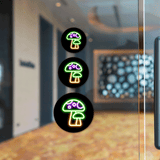 Circle Plus Mushroom Neon Graphic Style Wall or Door Sign | Live Streamer Gaming Themed Decoration