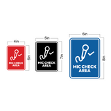 Signs ByLITA Portrait Round Mic Check Area Door or Wall Sign Easy Installation | Directing Artists & Co-Workers | Music | Concert | Festivals