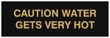 Signs ByLITA Basic Caution Water Gets Very Hot Sign - Laser-Engraved Lettering | Durable ABS Plastic | Vibrant Colors | Powerful Foam Tape
