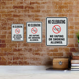 Portrait Round Plus No Celebrating No Vaping Or Smoking Allowed. Wall or Door Sign | Funny Office Décor