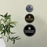 Circle No Soliciting No Excuses Wall or Door Sign