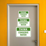 Classic Framed Plus Think Conserve Water Door or Wall Sign | Public Eco-Friendly Signage