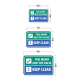 Classic Framed Plus Fuel Mains Shut Off Valve Keep Clear Wall or Door Sign | Health & Safety Warning Signage