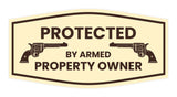 Fancy Protected by Armed Property Owner .45 Wall or Door Sign